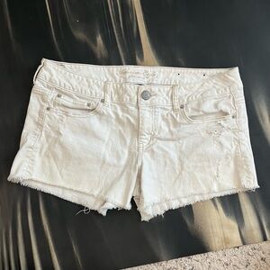 American Eagle white denim shorts